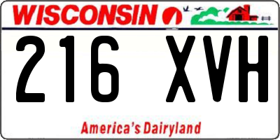 WI license plate 216XVH