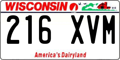 WI license plate 216XVM