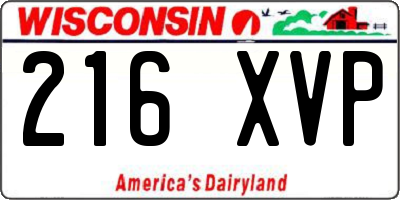 WI license plate 216XVP