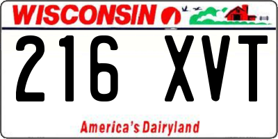 WI license plate 216XVT