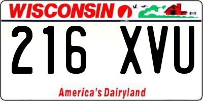 WI license plate 216XVU