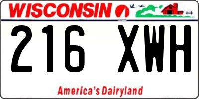 WI license plate 216XWH