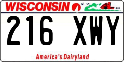 WI license plate 216XWY