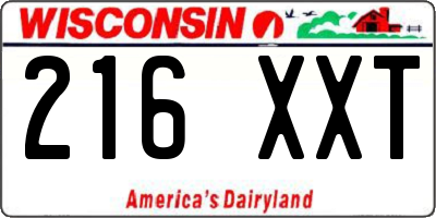 WI license plate 216XXT