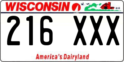 WI license plate 216XXX