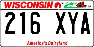 WI license plate 216XYA