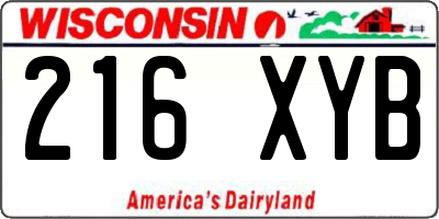 WI license plate 216XYB