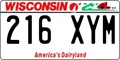 WI license plate 216XYM