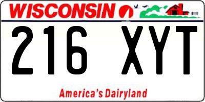 WI license plate 216XYT