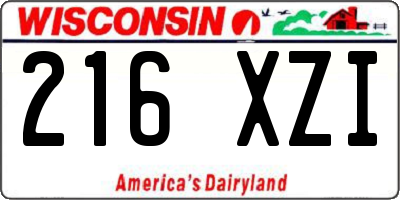 WI license plate 216XZI