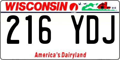 WI license plate 216YDJ
