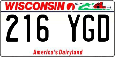 WI license plate 216YGD