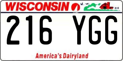 WI license plate 216YGG