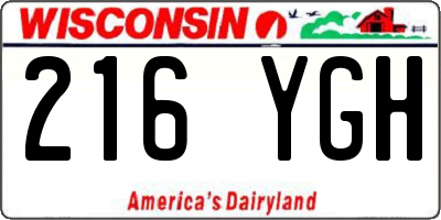 WI license plate 216YGH