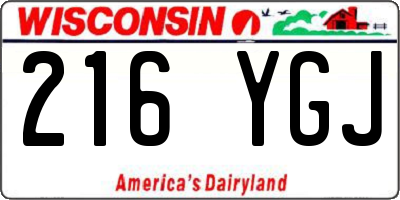 WI license plate 216YGJ