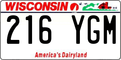 WI license plate 216YGM