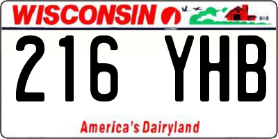 WI license plate 216YHB