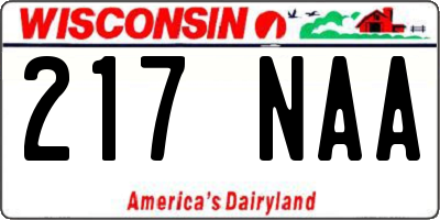 WI license plate 217NAA