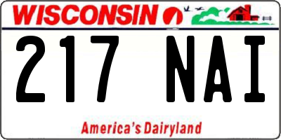 WI license plate 217NAI