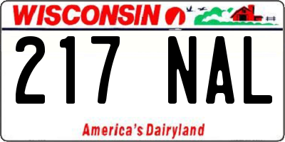 WI license plate 217NAL