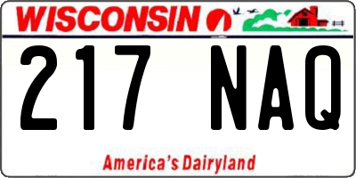 WI license plate 217NAQ
