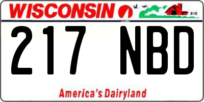 WI license plate 217NBD