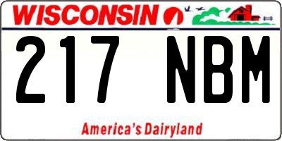 WI license plate 217NBM