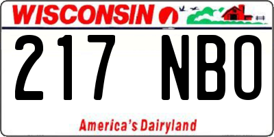 WI license plate 217NBO