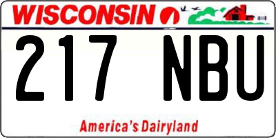 WI license plate 217NBU