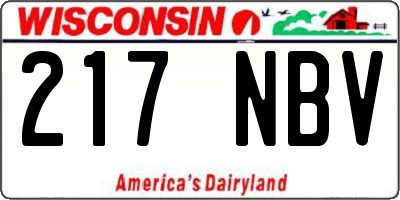 WI license plate 217NBV