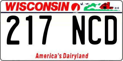 WI license plate 217NCD