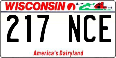 WI license plate 217NCE