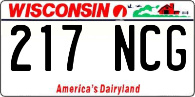 WI license plate 217NCG