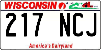 WI license plate 217NCJ
