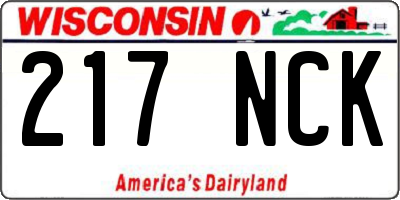 WI license plate 217NCK