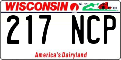 WI license plate 217NCP