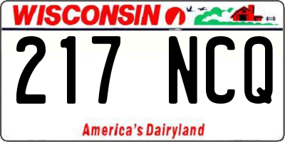 WI license plate 217NCQ