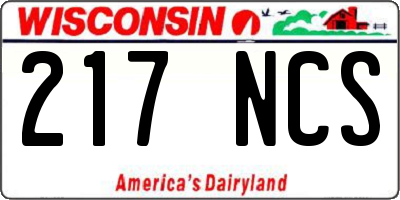 WI license plate 217NCS