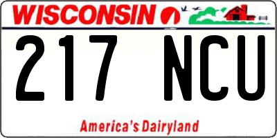 WI license plate 217NCU