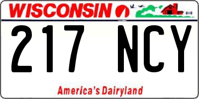 WI license plate 217NCY