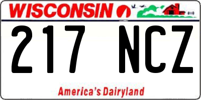WI license plate 217NCZ