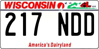 WI license plate 217NDD