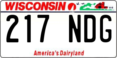 WI license plate 217NDG