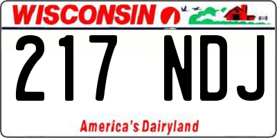 WI license plate 217NDJ