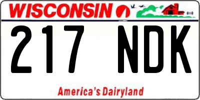 WI license plate 217NDK