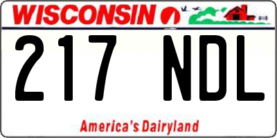 WI license plate 217NDL