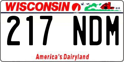 WI license plate 217NDM