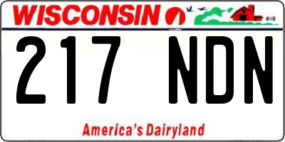 WI license plate 217NDN