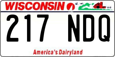 WI license plate 217NDQ