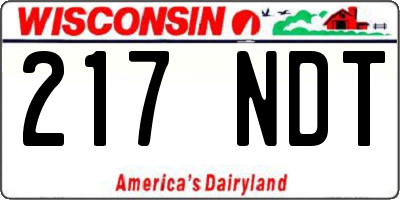WI license plate 217NDT